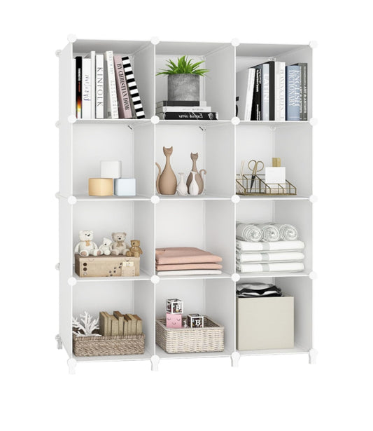 Cube Storage Organizer, DIY Portable 12-Cube Closet Clothes Organizer and Storage Shelving, Modular