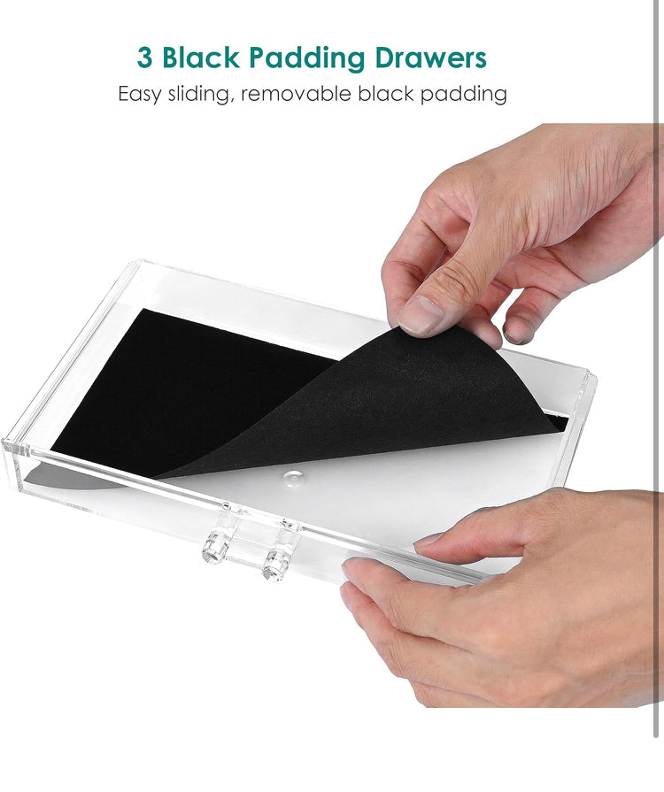 Makeup Organizer, 2 Pieces Set Acrylic Cosmetics Organizer, Detachable Makeup Storage Organizer Box