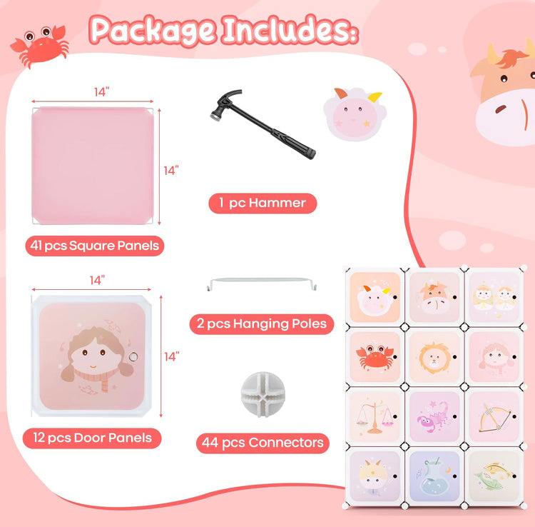 12 Cube Closet Shelves Comoe for kids