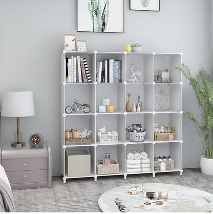 Cube Storage Organizer, DIY Portable 16-Cube Closet Clothes Organizer and Storage Shelving, Modular