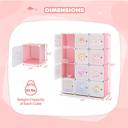 12 Cube Closet Shelves Comoe for kids