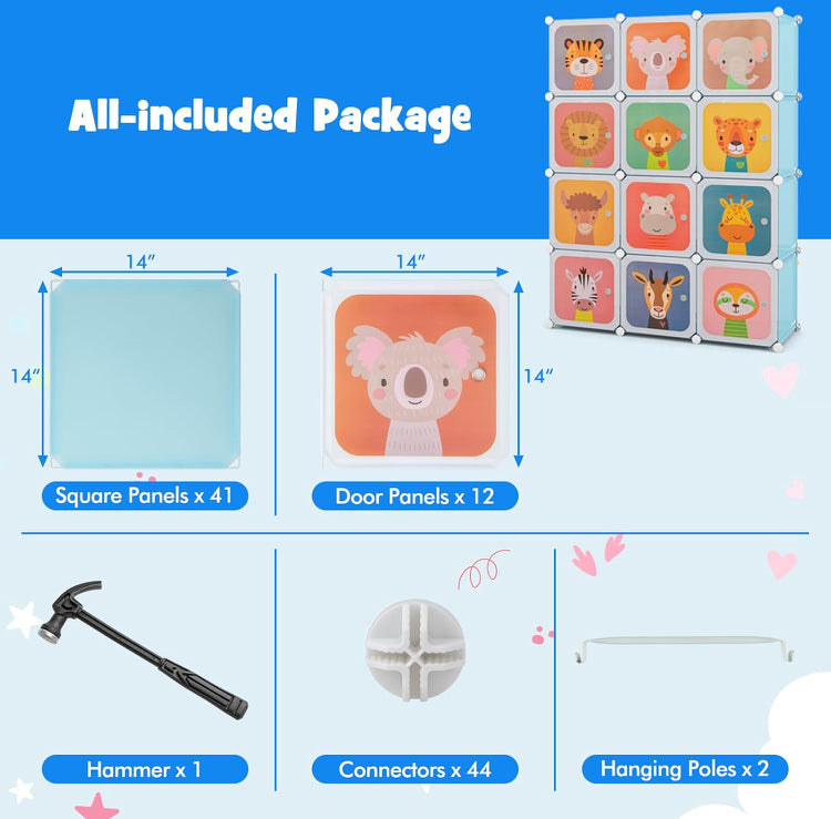 12 Cube Closet Shelves Comoe for kids