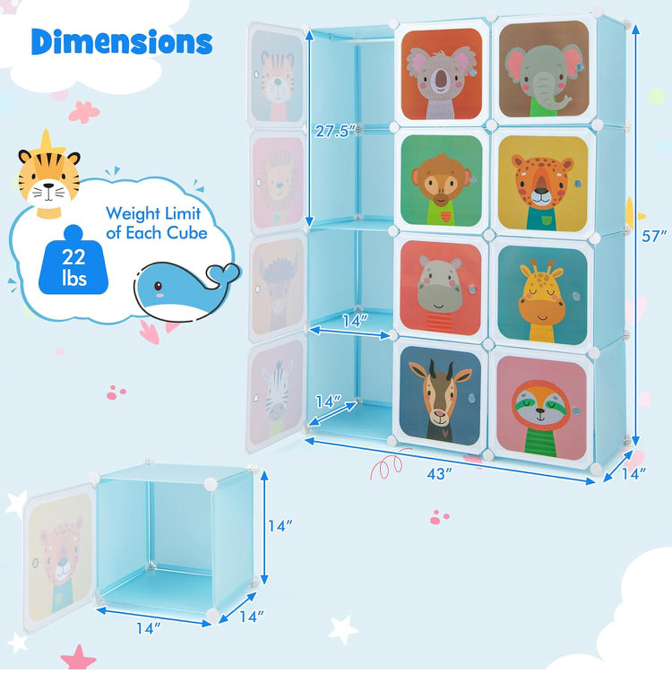 12 Cube Closet Shelves Comoe for kids