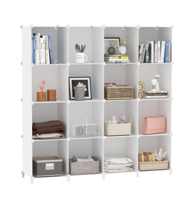 Cube Storage Organizer, DIY Portable 16-Cube Closet Clothes Organizer and Storage Shelving, Modular