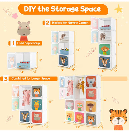 12 Cube Closet Shelves Comoe White For kids