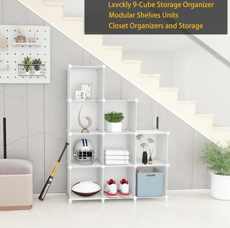 Cube Storage Organizer, DIY Portable 9-Cube Closet Clothes Organizer and Storage Shelving, Modular