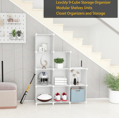 Cube Storage Organizer, DIY Portable 9-Cube Closet Clothes Organizer and Storage Shelving, Modular