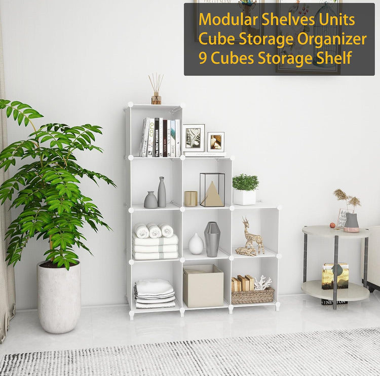 Cube Storage Organizer, DIY Portable 9-Cube Closet Clothes Organizer and Storage Shelving, Modular