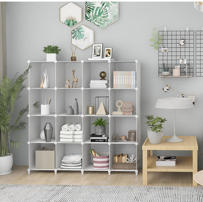 Cube Storage Organizer, DIY Portable 16-Cube Closet Clothes Organizer and Storage Shelving, Modular