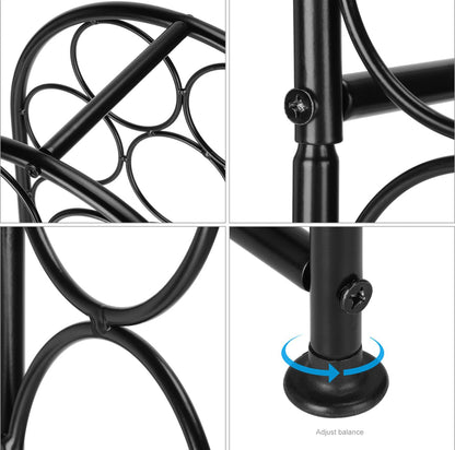 23 Bottles Metal Arched Free-Standing Floor Wine Holder Racks with 4 Adjustable Foot Pads, Black