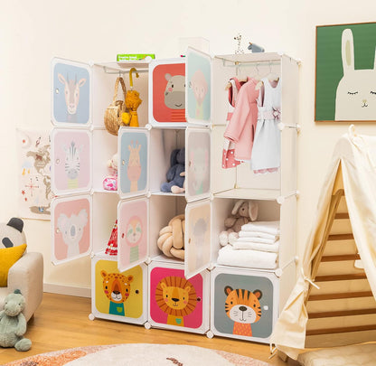 12 Cube Closet Shelves Comoe White For kids