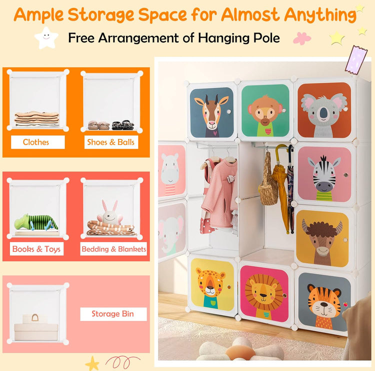 12 Cube Closet Shelves Comoe White For kids
