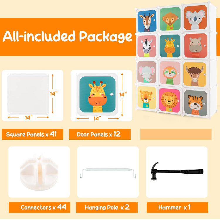 12 Cube Closet Shelves Comoe White For kids