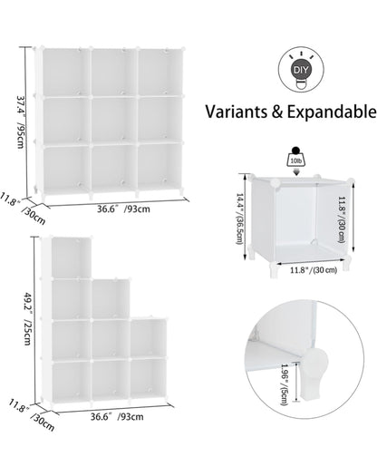 Cube Storage Organizer, DIY Portable 9-Cube Closet Clothes Organizer and Storage Shelving, Modular