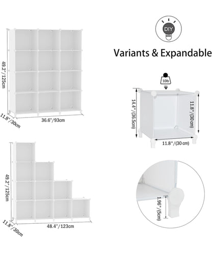 Cube Storage Organizer, DIY Portable 12-Cube Closet Clothes Organizer and Storage Shelving, Modular