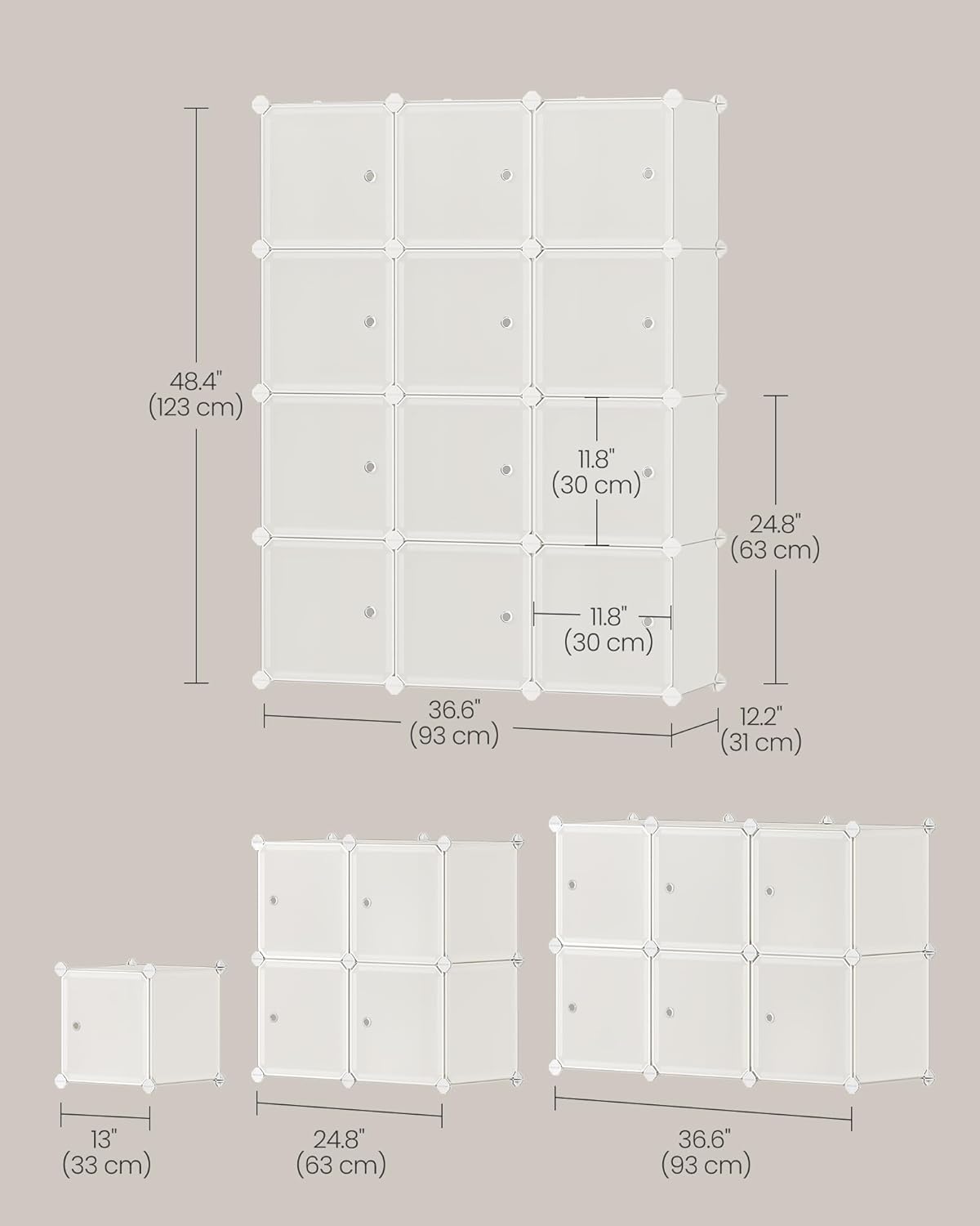 12 Cube Closet Shelves Comoe White